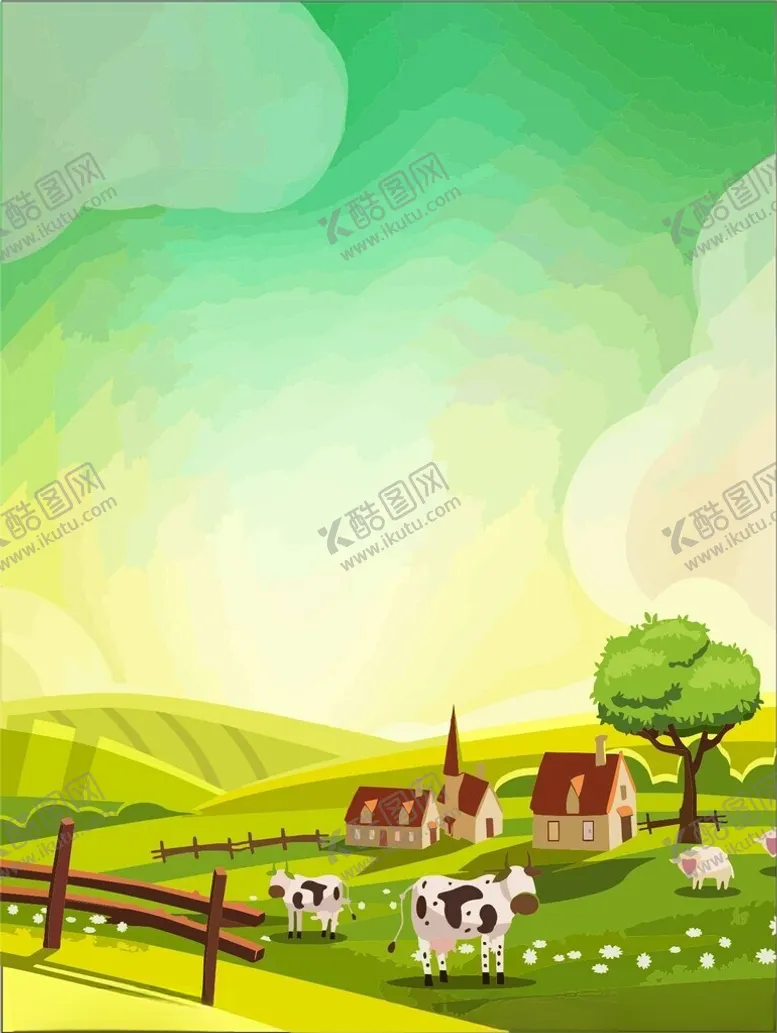编号：13541602160913459024【酷图网】源文件下载-绿色乡村农场背景