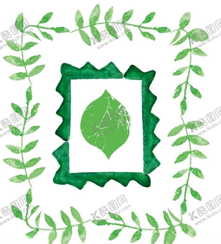 编号：28330010030205308857【酷图网】源文件下载-水彩叶子水彩框子水彩相框