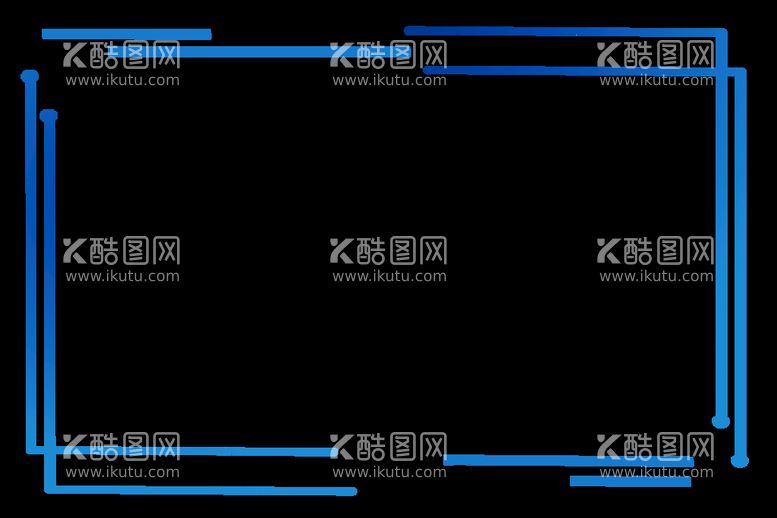 编号：55950110250102119714【酷图网】源文件下载-蓝色简约科技感线条边框