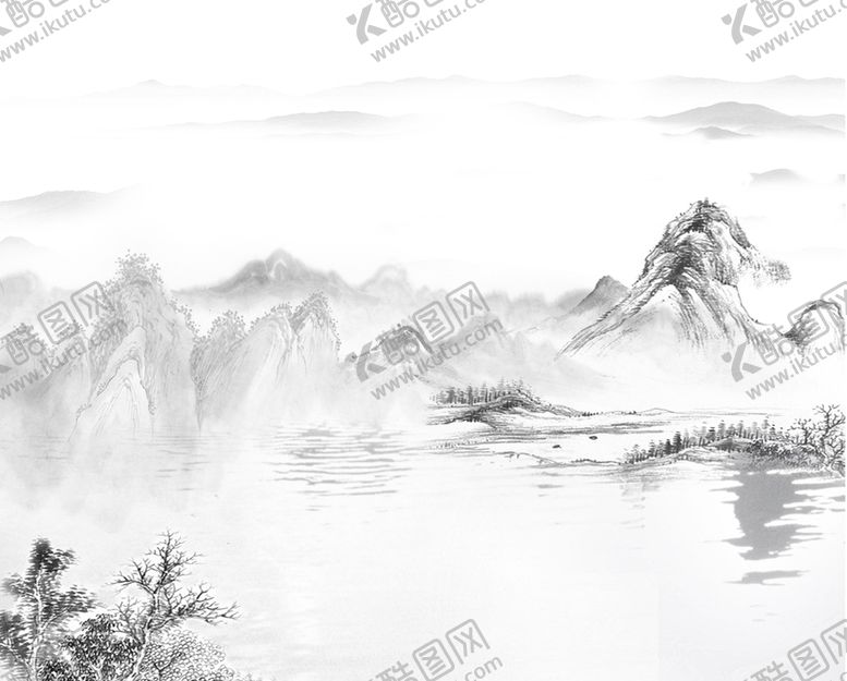 编号：92657306241942408088【酷图网】源文件下载-水墨古风山水画装饰