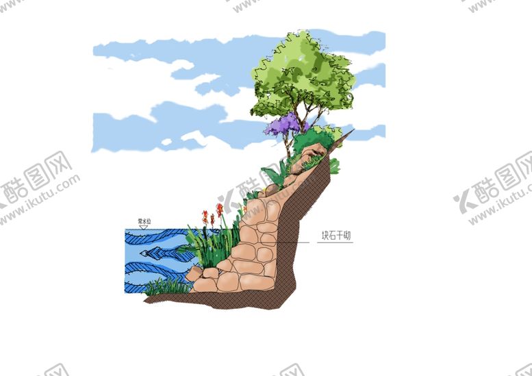 编号：76791509142111276012【酷图网】源文件下载-手绘彩色立面树
