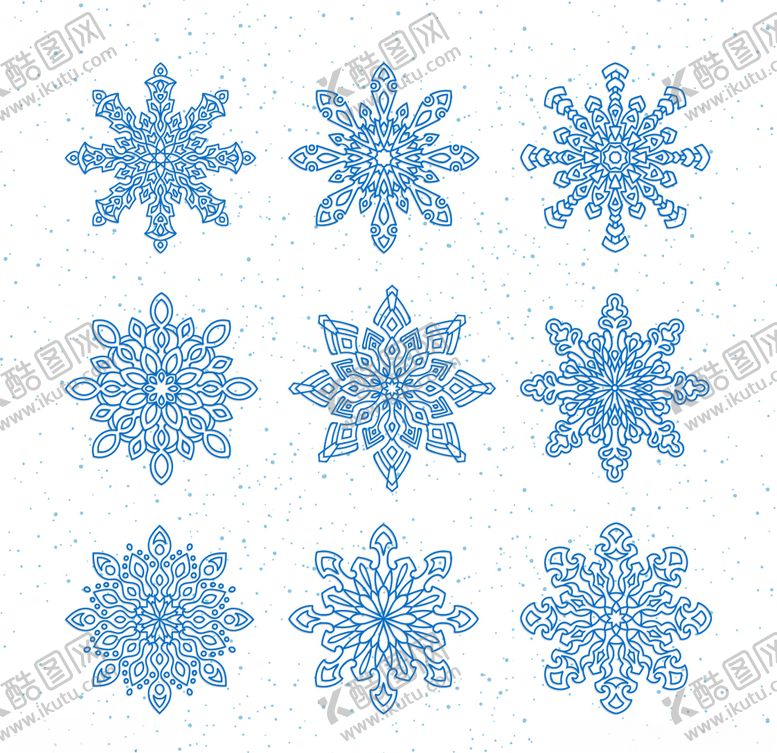 编号：11111510261948574545【酷图网】源文件下载-矢量雪花