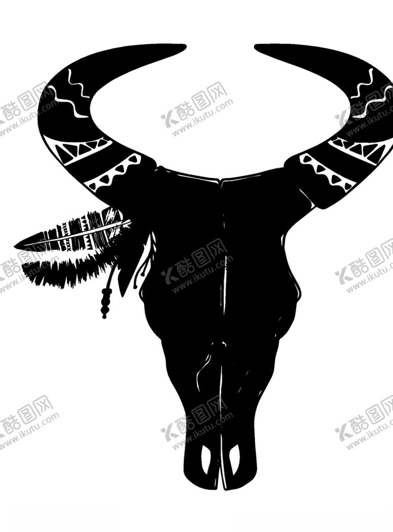 编号：46616407140551374432【酷图网】源文件下载-动物头骨博霍民族西南牛