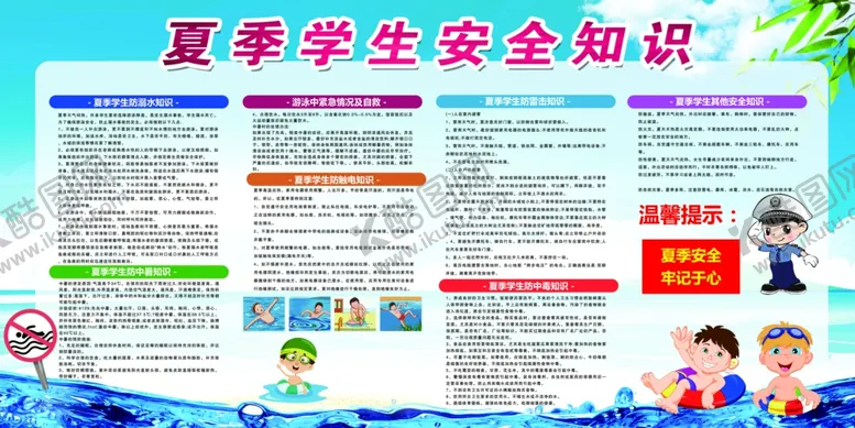 编号：77567706281121524839【酷图网】源文件下载-夏季学生安全展板