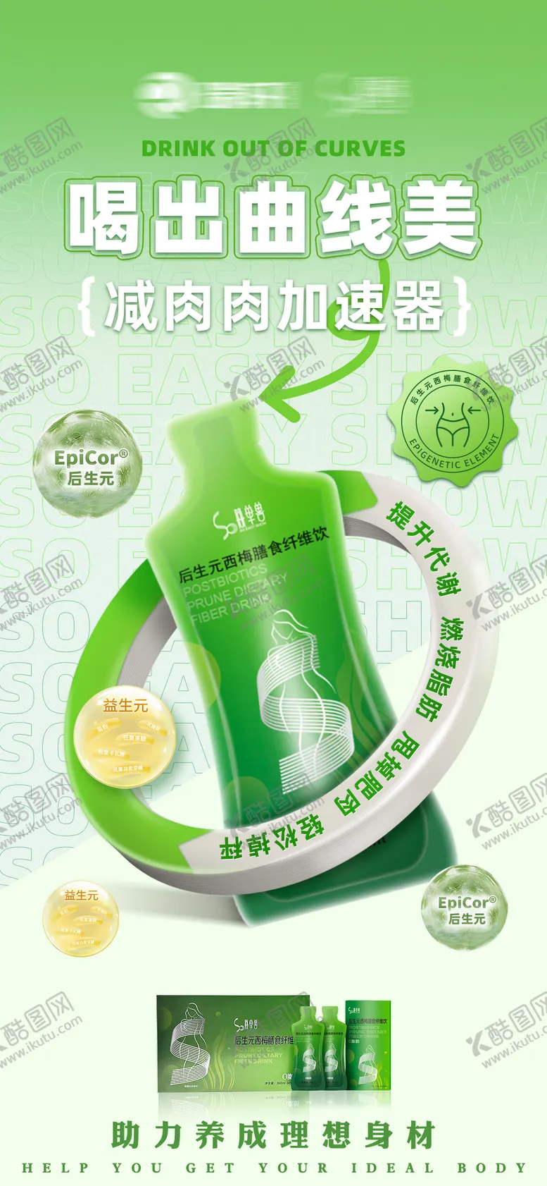 编号：85104404281833191111【酷图网】源文件下载-瘦身减脂产品宣传海报