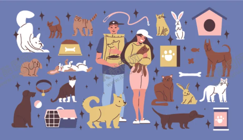 编号：50048104092037566070【酷图网】源文件下载-人与宠物的温馨日常画面