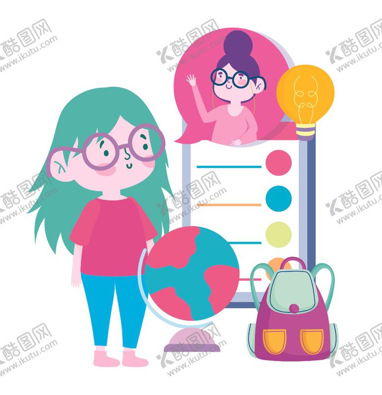 编号：73566207042357251305【酷图网】源文件下载-手绘可爱女生