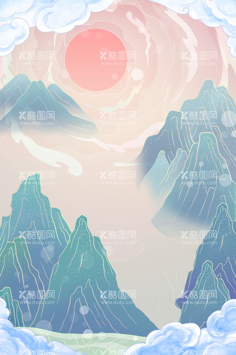 编号：48603910042258568296【酷图网】源文件下载-国潮插画背景