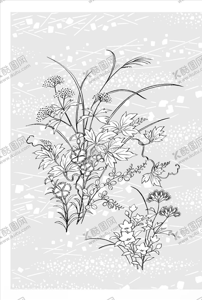编号：38803710041646292728【酷图网】源文件下载-线描花朵