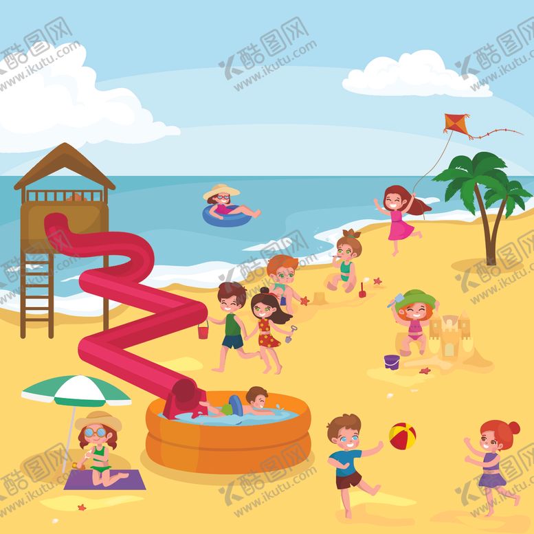 编号：78315705061525145149【酷图网】源文件下载-卡通沙滩