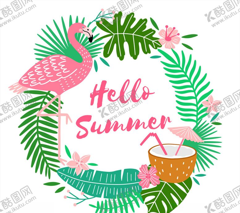 编号：91442409270330425211【酷图网】源文件下载-彩色夏季元素圆环