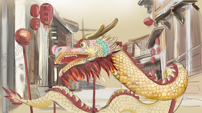 编号：55605905151934432394【酷图网】源文件下载-龙抬头背景