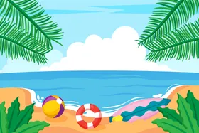 夏日沙滩背景海报旅行旅游海边