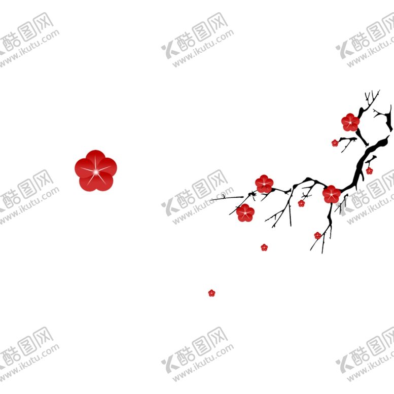 编号：93528710190138391713【酷图网】源文件下载-中式梅花花瓣树枝