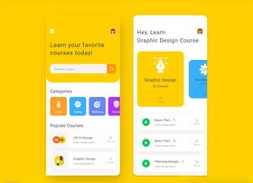 xd在线教育黄色UI设计app