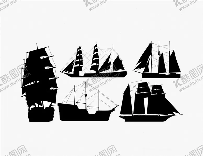编号：64469209111753004048【酷图网】源文件下载-矢量船剪影