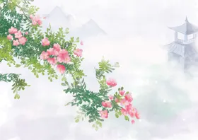 手绘樱花