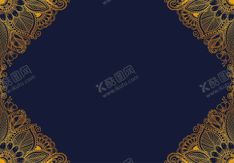 编号：94581010242049345602【酷图网】源文件下载-金色花纹黑色背景