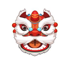 编号：08935109231752383274【酷图网】源文件下载-春节新年装饰图标铜钱舞狮头红包