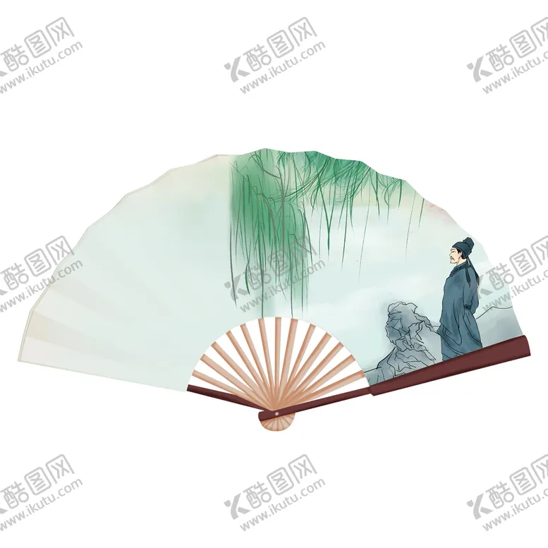 编号：71246909242149364926【酷图网】源文件下载-国潮风扇子素材 