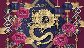 龙年海报素材形象插画2024