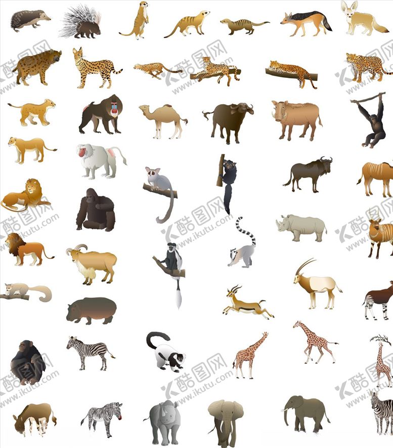 编号：36798910051958151537【酷图网】源文件下载-手绘动物