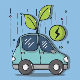 卡通新能源小车
