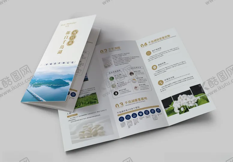 编号：82246304190946066684【酷图网】源文件下载-千岛湖双宫茧产品宣传折页