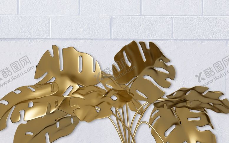 编号：73596109290230273038【酷图网】源文件下载-浮雕花芭蕉叶背景墙