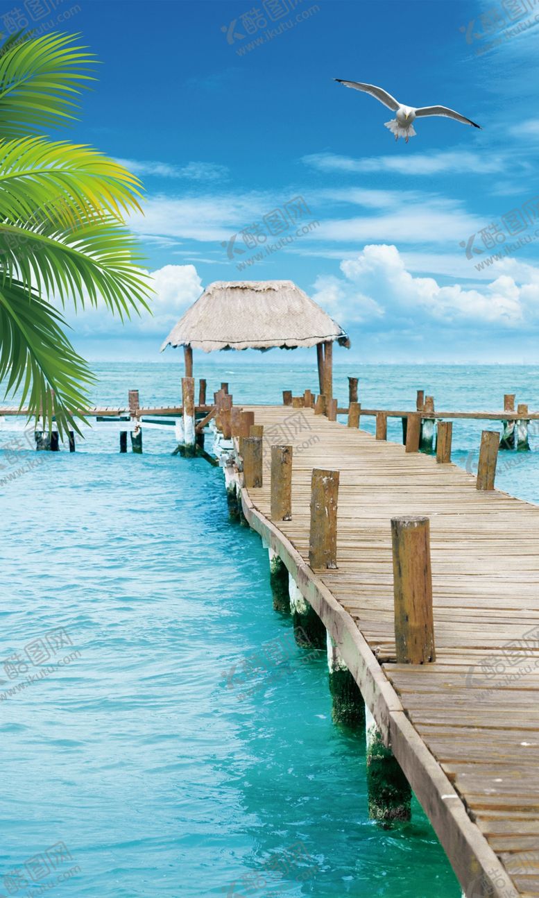 编号：34231709281250501616【酷图网】源文件下载-椰树木栈桥玄关
