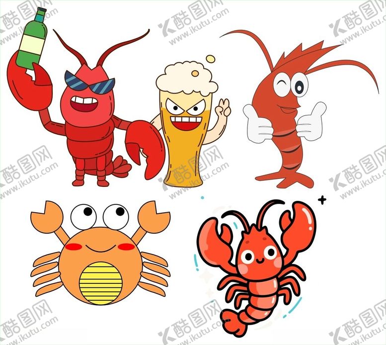 编号：21830604221617407807【酷图网】源文件下载-矢量龙虾图案卡通龙虾
