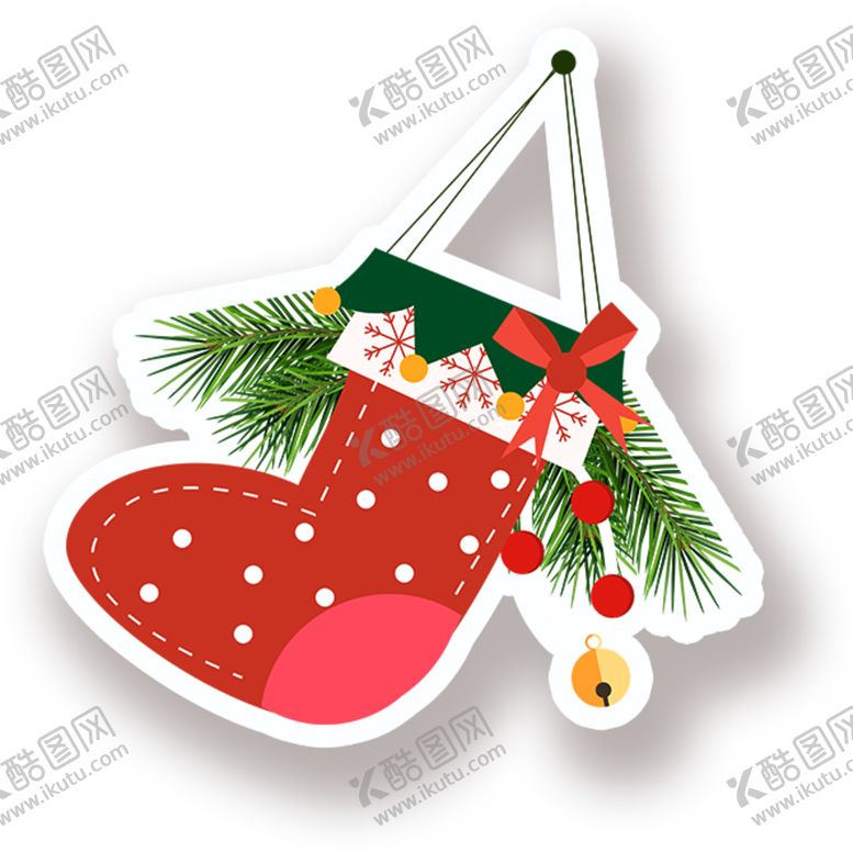 编号：70696009271941381165【酷图网】源文件下载-圣诞节袜子红色卡通背景海报素材