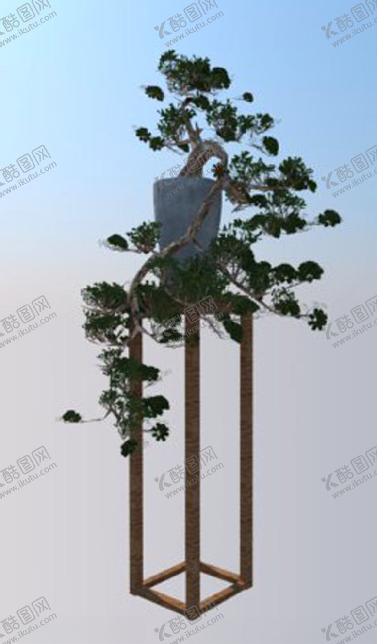编号：77030207030332095037【酷图网】源文件下载-松花盆花卉树木摆件