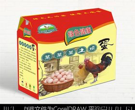 简洁时尚绿色土鸡蛋礼盒包装 