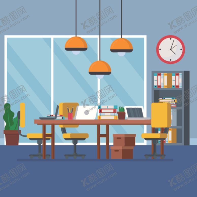 编号：81486510070249086379【酷图网】源文件下载-高端商务办公扁平化矢量插画