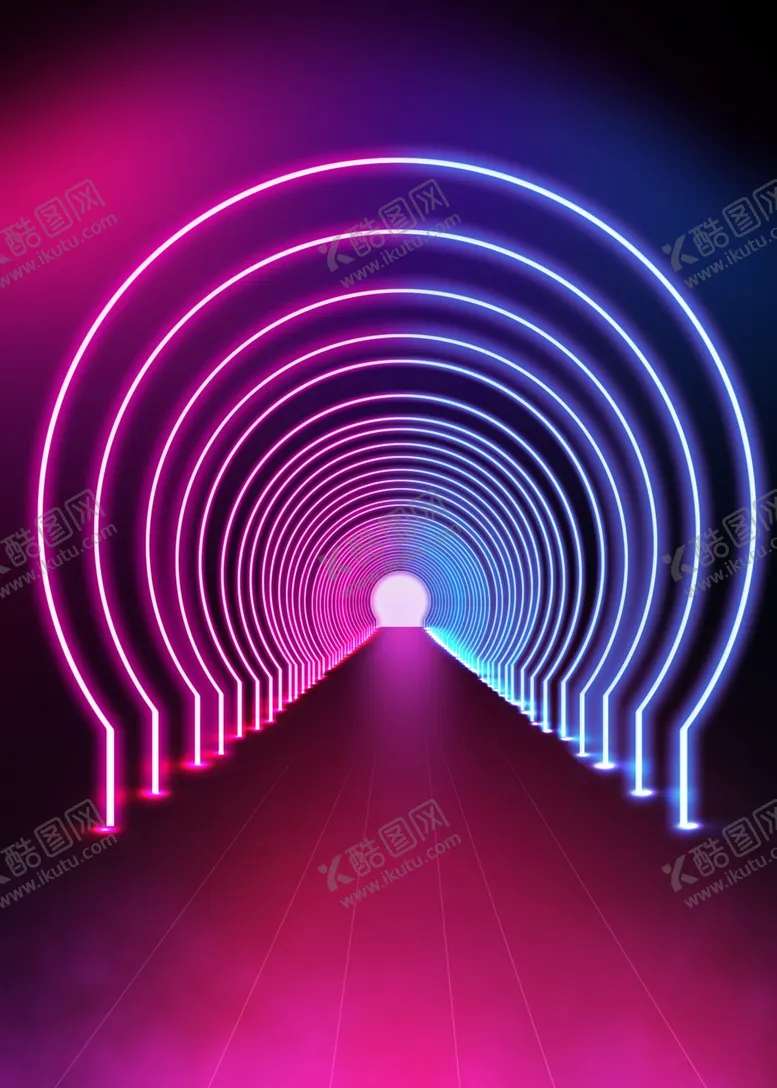 编号：14551904261050189947【酷图网】源文件下载-彩色霓虹立体空间背景