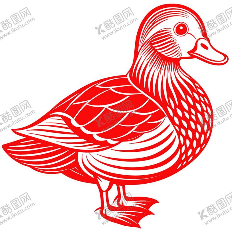 编号：91547711251144385106【酷图网】源文件下载-剪纸风格的鸳鸯