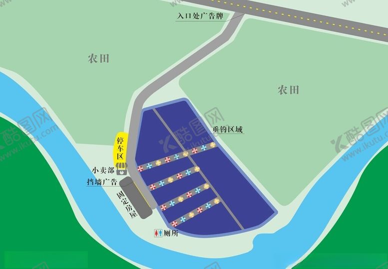 编号：65330401261159585489【酷图网】源文件下载-钓场平面图
