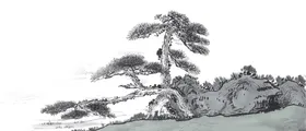 中国风水墨格素材复古水墨山水素材