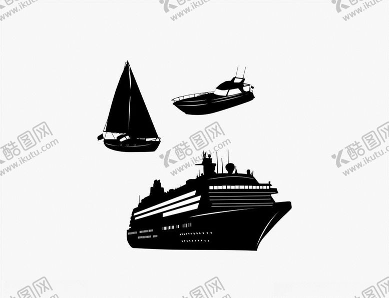 编号：97269109241303526832【酷图网】源文件下载-矢量船剪影