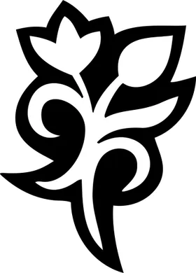 黑白手绘植物面料图案花卉线稿花瓣