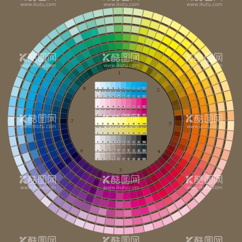 编号：61204809122250463470【酷图网】源文件下载-CMYK色环色值卡设计元素颜色搭配