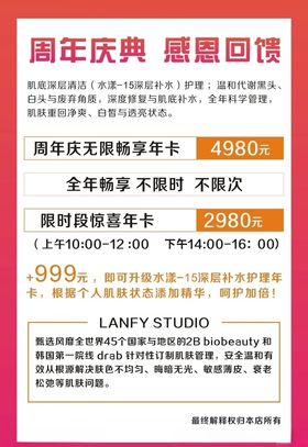 美容店周年庆海报