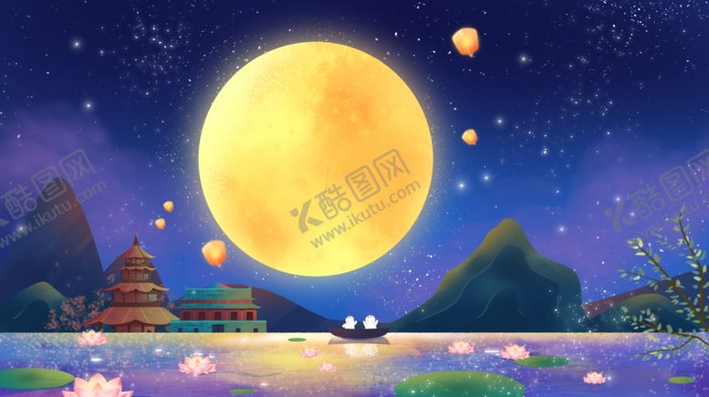 编号：61548710221549431494【酷图网】源文件下载-月亮插画