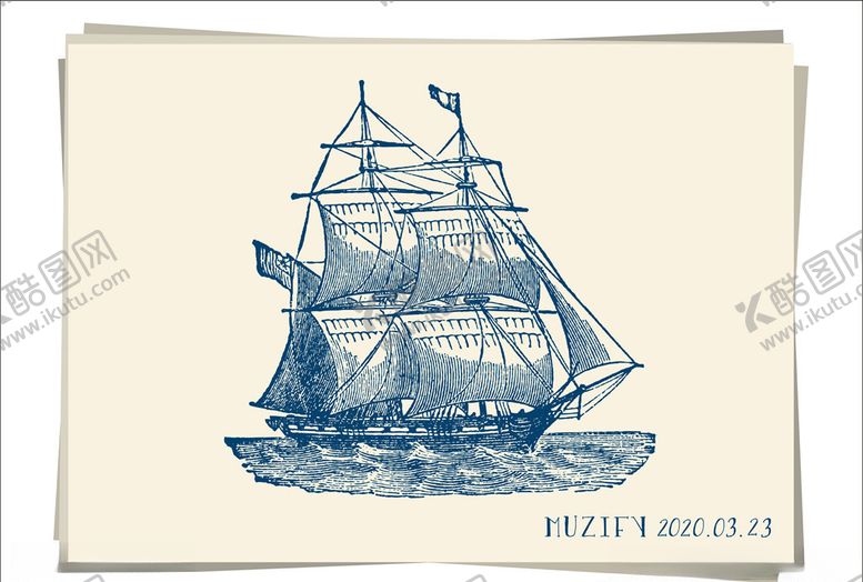 编号：81706709212339469758【酷图网】源文件下载-双层帆船邮轮手绘稿