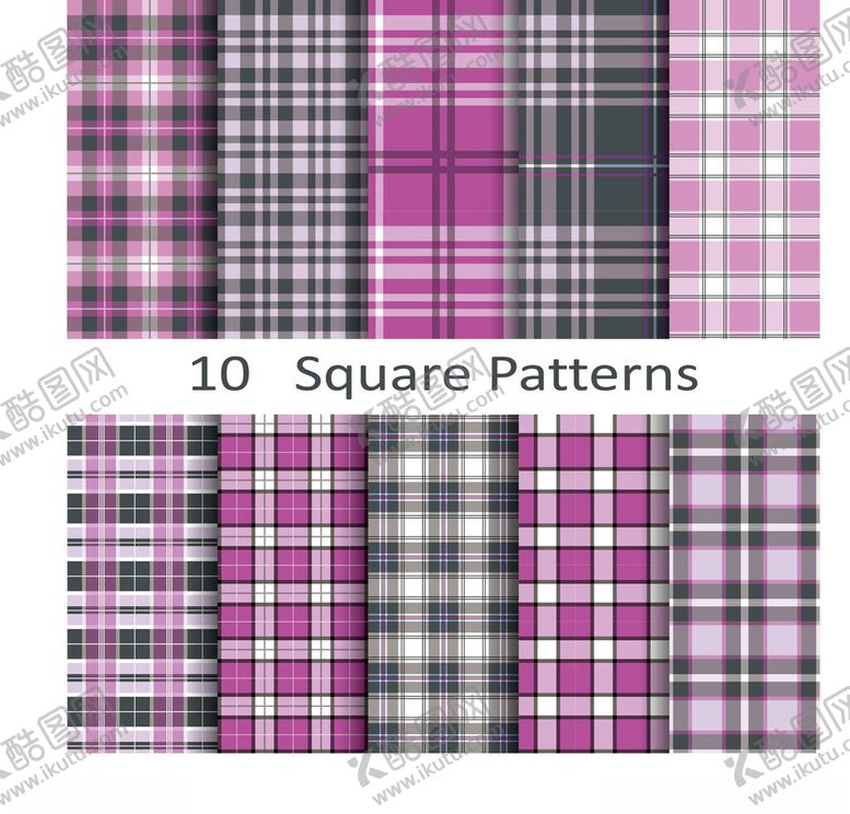 编号：36405711150120303349【酷图网】源文件下载-10款方形格子图案集合