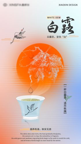 白露节气插画海报