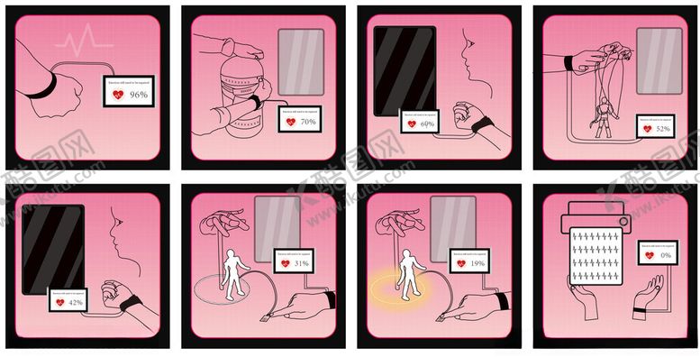 编号：87178104010132408870【酷图网】源文件下载-粉色系漫画分格场景展示