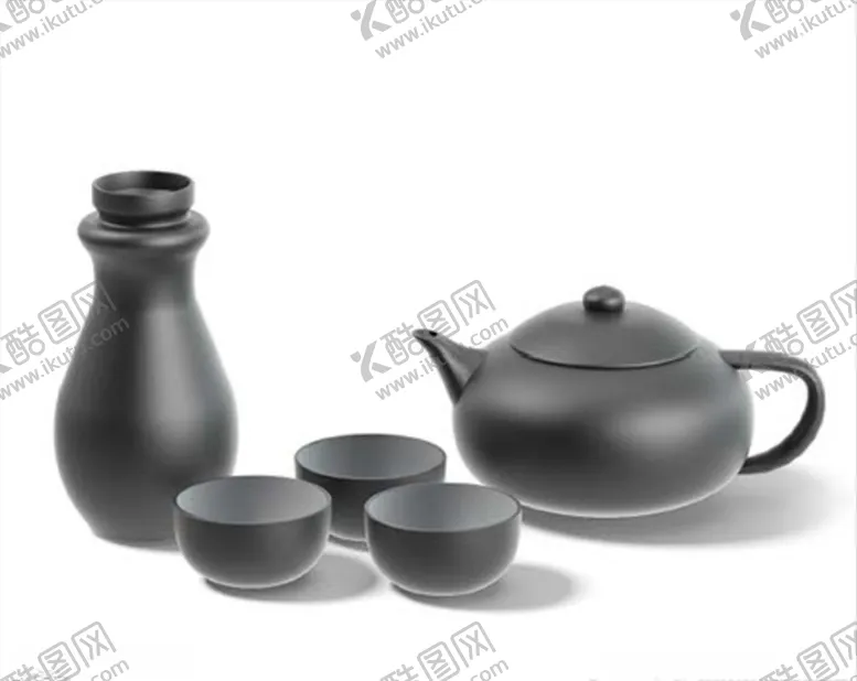 编号：84442403121740335592【酷图网】源文件下载-c4d模型茶壶酒壶茶杯酒杯