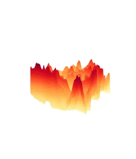 抽象山峰烟雾缭绕插画水墨